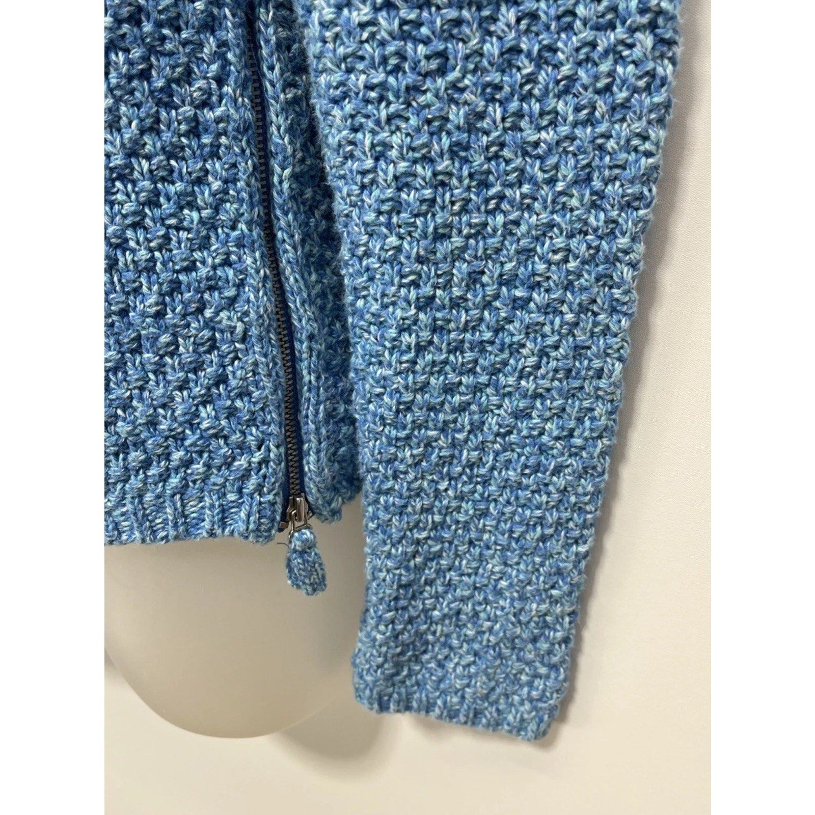 TALBOTS Baby Blue Long Sleeve Knit Sweater Size XS Side Zipper