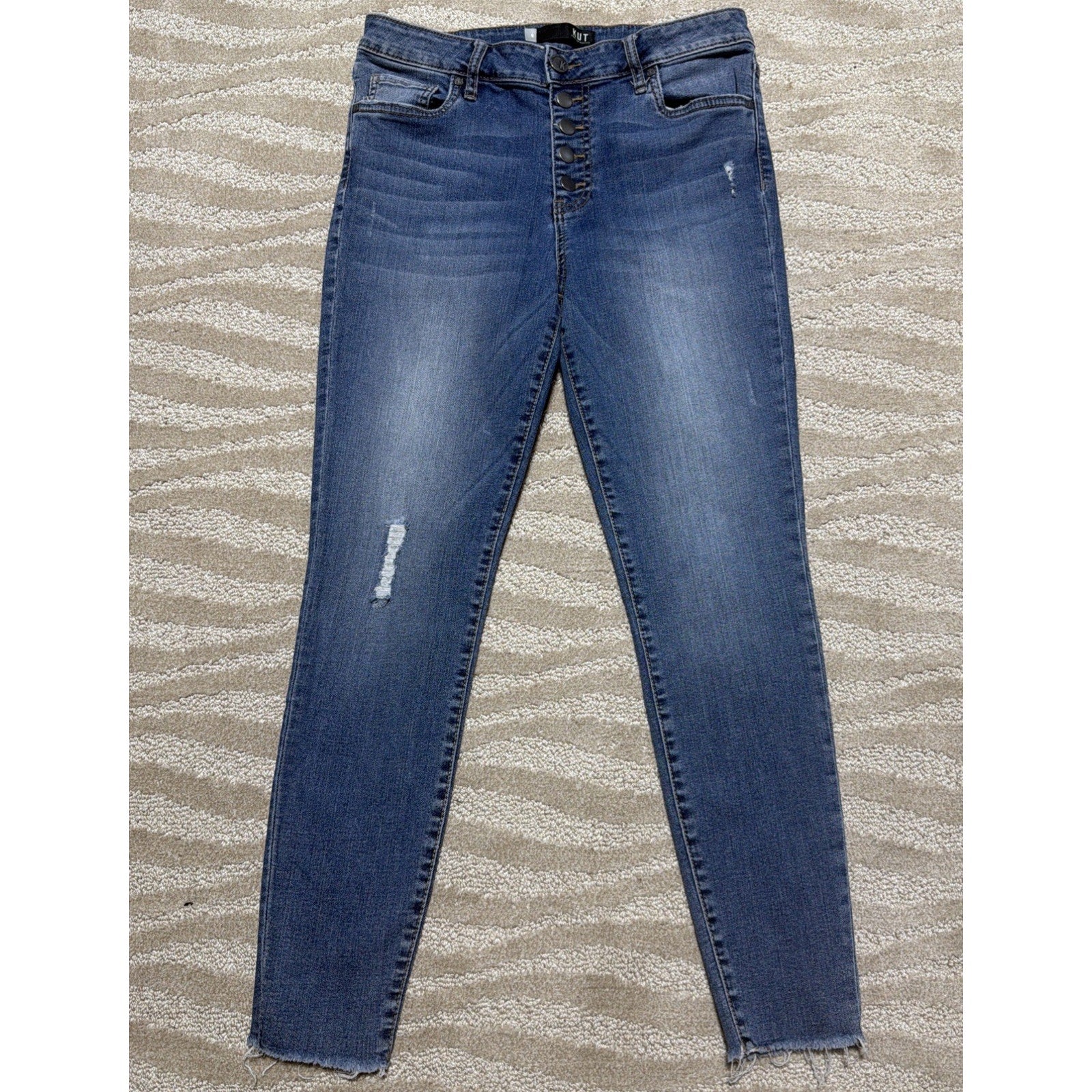 Kut From The Kloth Connie High Rise Ankle Skinny Womens Jeans Button Fly Size 8