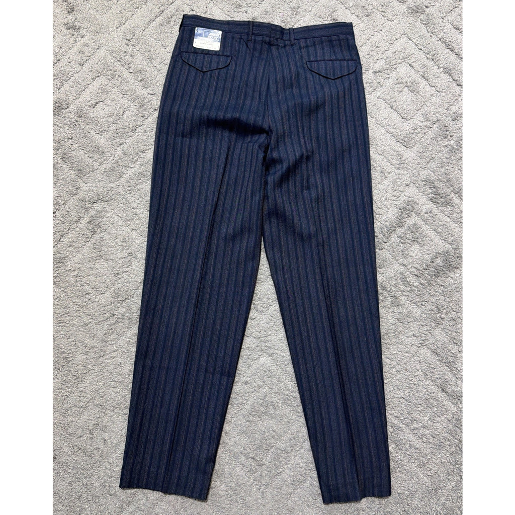 Vintage John Henry Farah Mens Dress Pants 36x34 Blue Pinstripe Slacks NWT Retro