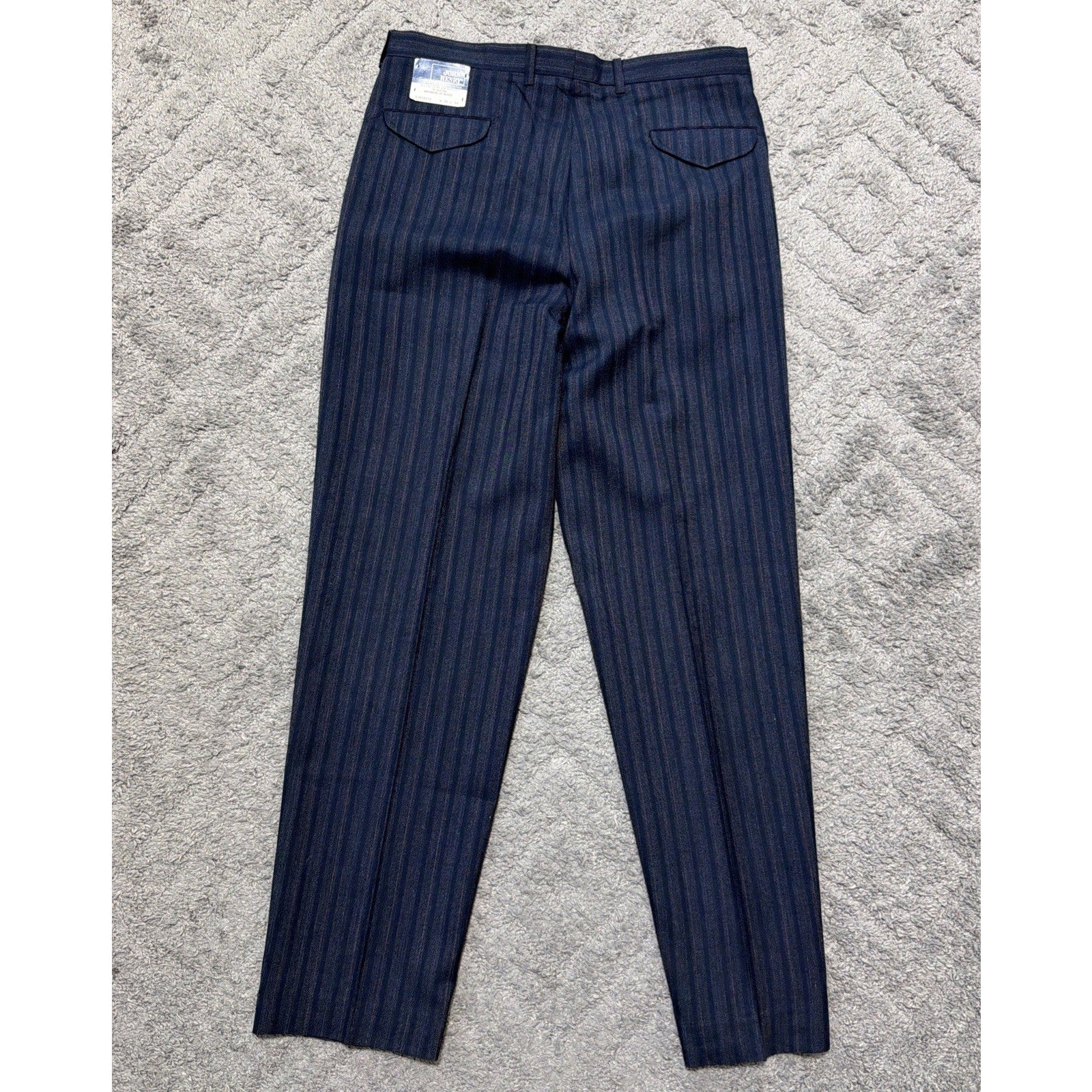 Vintage John Henry Farah Mens Dress Pants 36x34 Blue Pinstripe Slacks NWT Retro