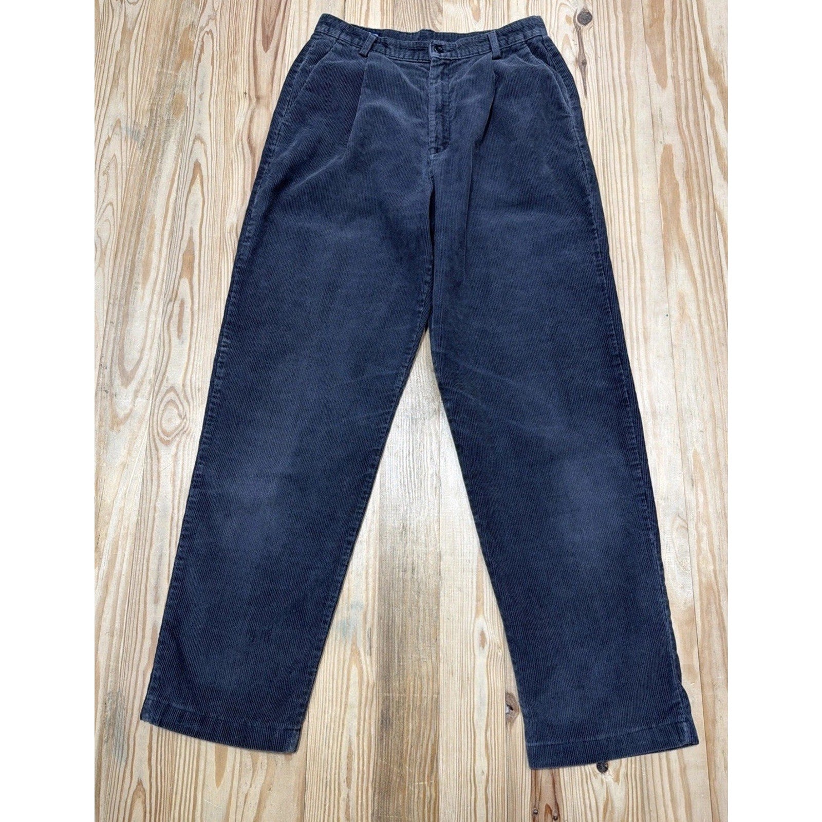 Lands End Corduroy Pants Women's 8 Straight Leg High Rise Gray Five Pocket 28x30