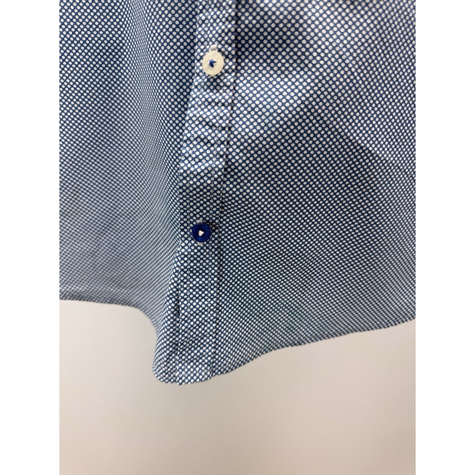 Steel & Jelly London Men Large Blue White Short Sleeve Athletic Fit