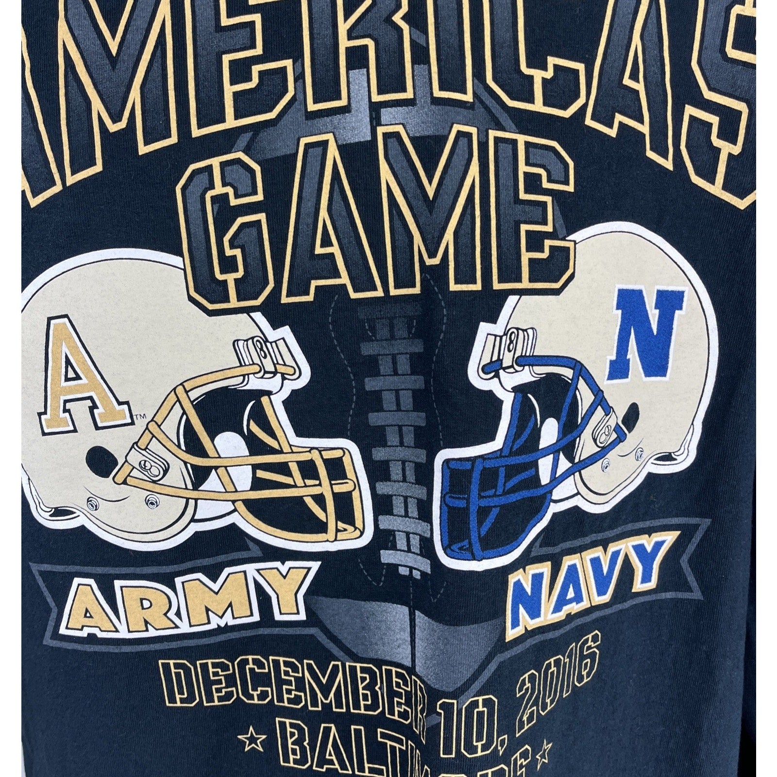 2016 Navy Midshipmen Army America's Game Football Long Sleeve Shirt Mens M Black