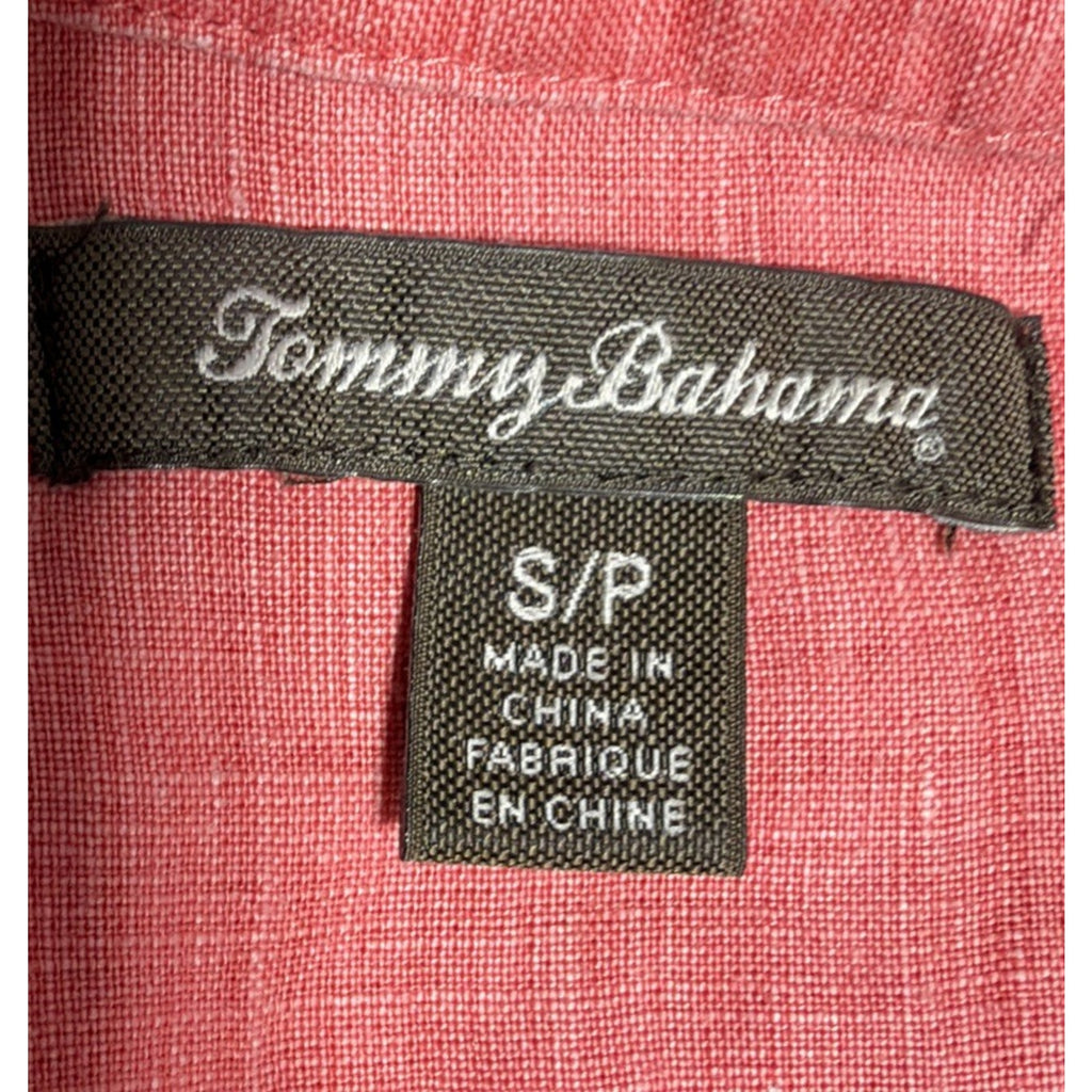 Tommy Bahama Womens 100% Linen Shirt Button Coral Beach Resort Wear Casual Small