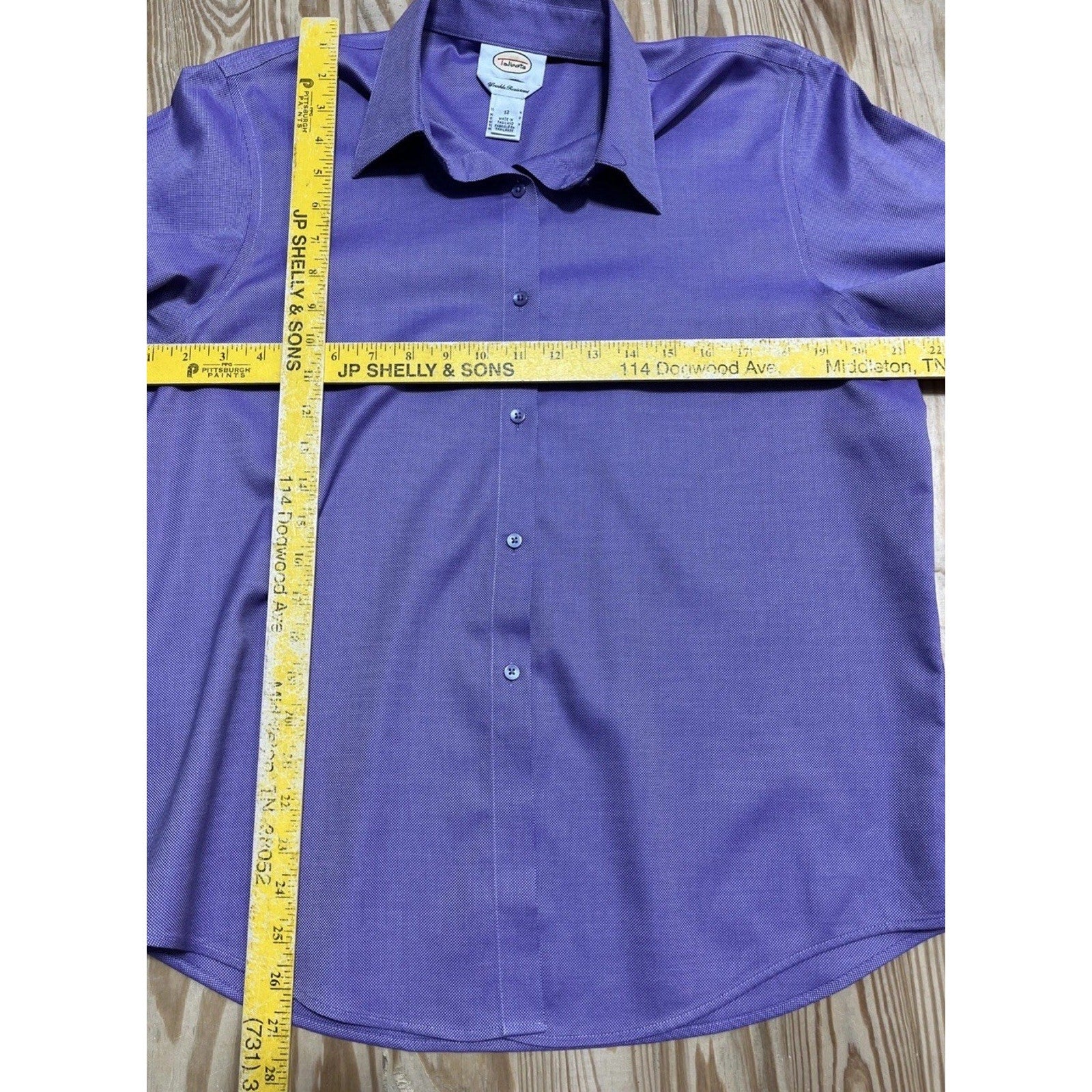 Talbots Wrinkle Resistant Purple LS Button Blouse Women’s Size 12
