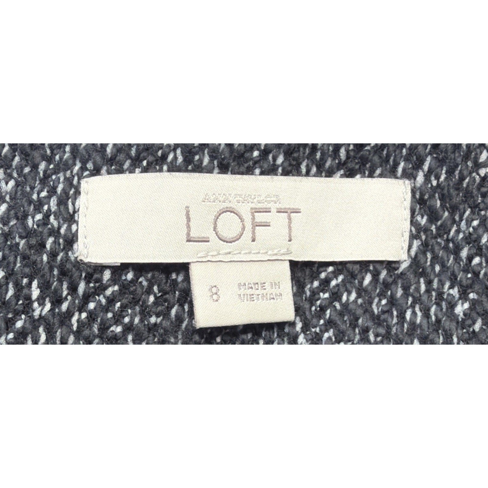 Loft Womens 8 Skirt Black A Line Knit Lined Zip Closure Cotton Blend Career