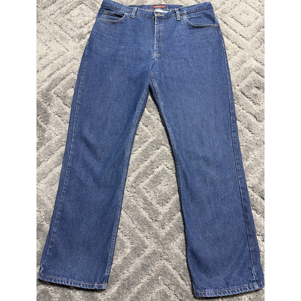 Ely Cattleman Jeans Mens 40X32 Blue Denim Original Made In USA Workwear Western