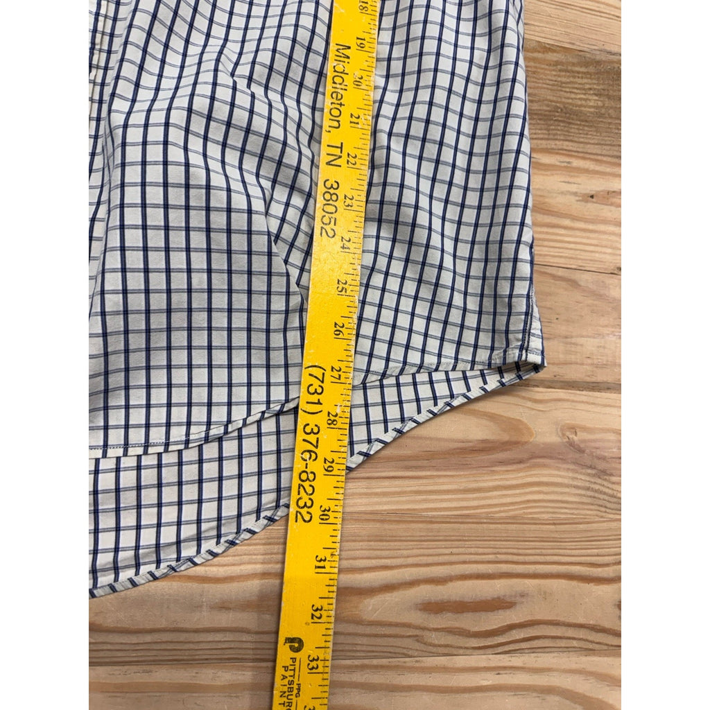 Nautica Short Sleeve Button Up Blue Plaid Shirt Men’s Size X-Large