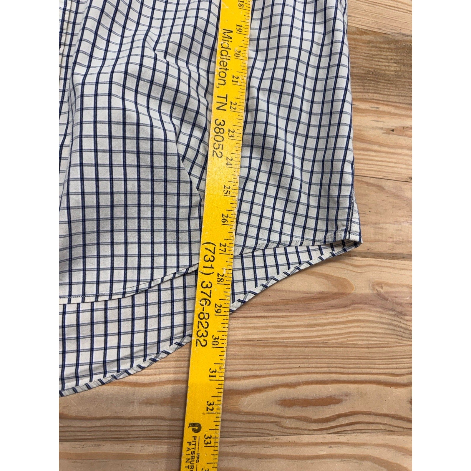 Nautica Short Sleeve Button Up Blue Plaid Shirt Men’s Size X-Large