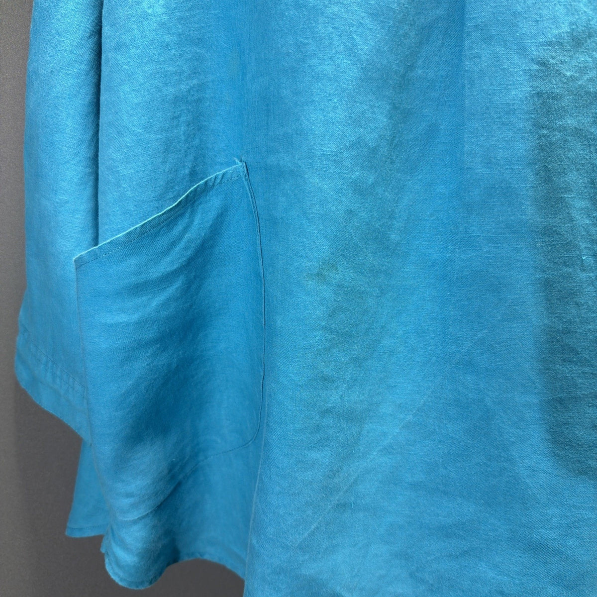For Cynthia Beachwear Turquoise 100% Linen Tunic Women's Plus Size 2X Spot
