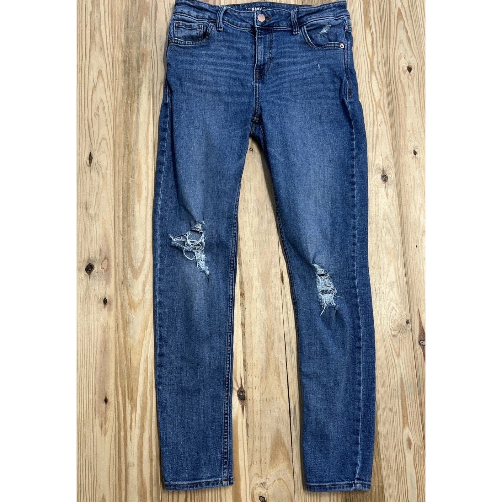 Old Navy Size 6 Rockstar Mid Rise Jeans Stretch Skinny Dark Wash