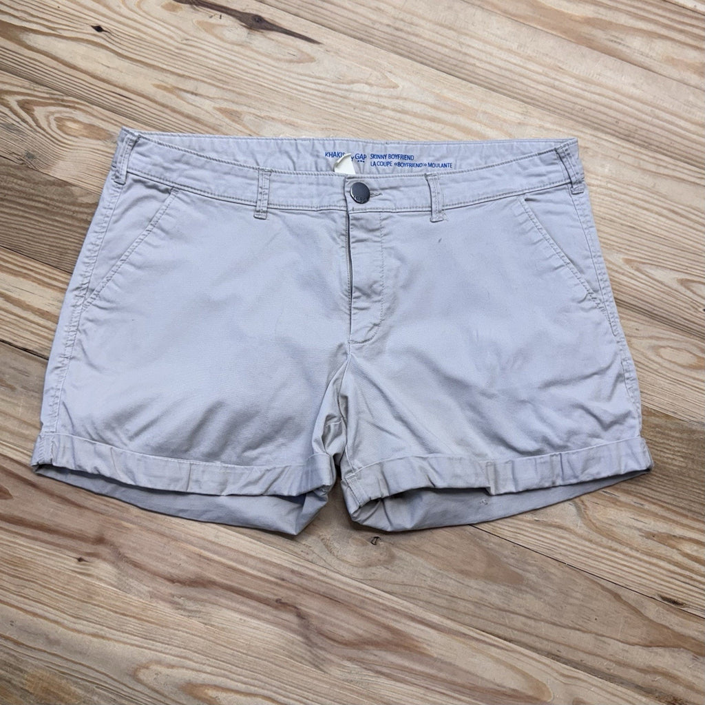Khakis By Gap Skinny Boyfriend Shorts Womens Size 10 Beige Tan Khaki