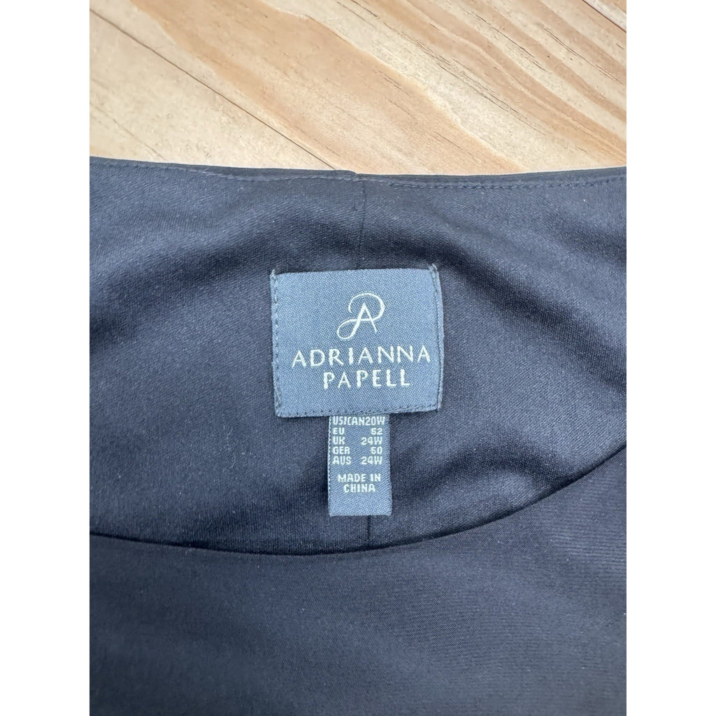 Adrianna Papell Black High Low Short Sleeve Belted Dress Women’s Size 20W NWT