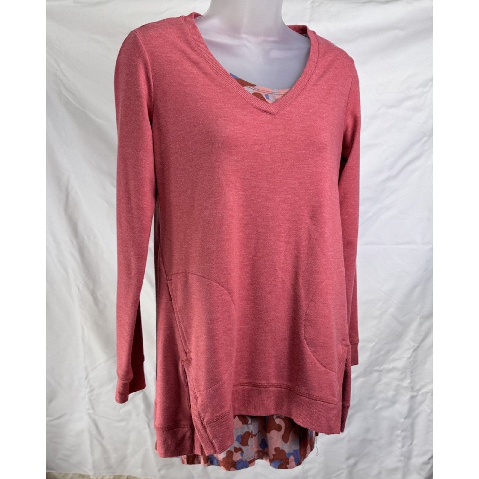 Logo Lounge By Lori Goldstein Women's Size XXS Tunic Pockets Soft Long Sleeve