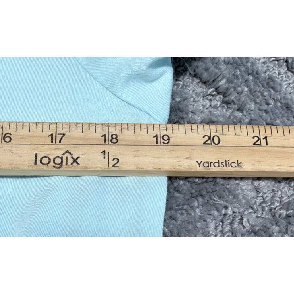 Talbots Medium Lt Seafoam / Aqua Sleeve Ruffle collar Tee Modal Cotton Blend