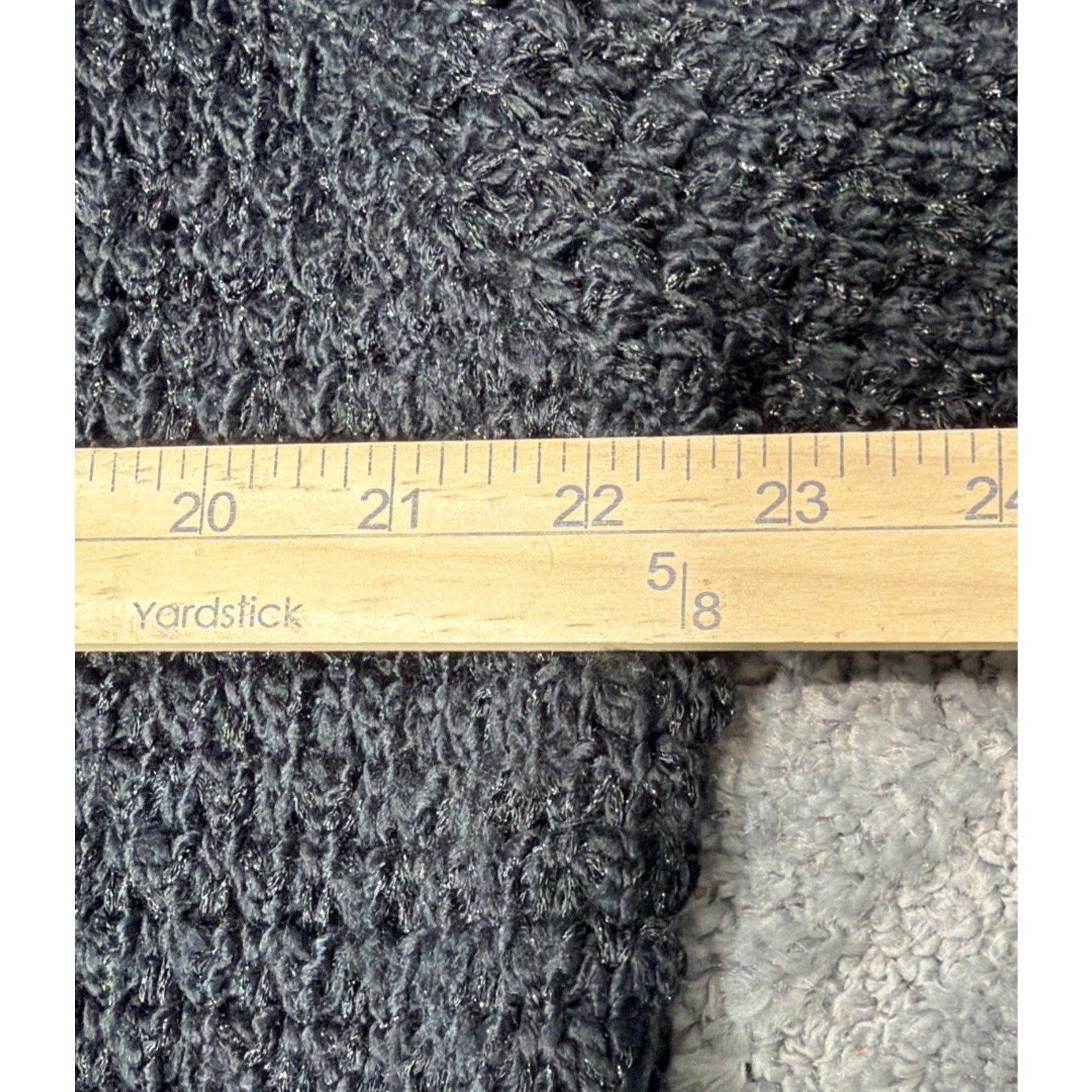 Talbots Chunky Knit Open Front Black Metallic Shimmer Cardigan Sweater Size S/M