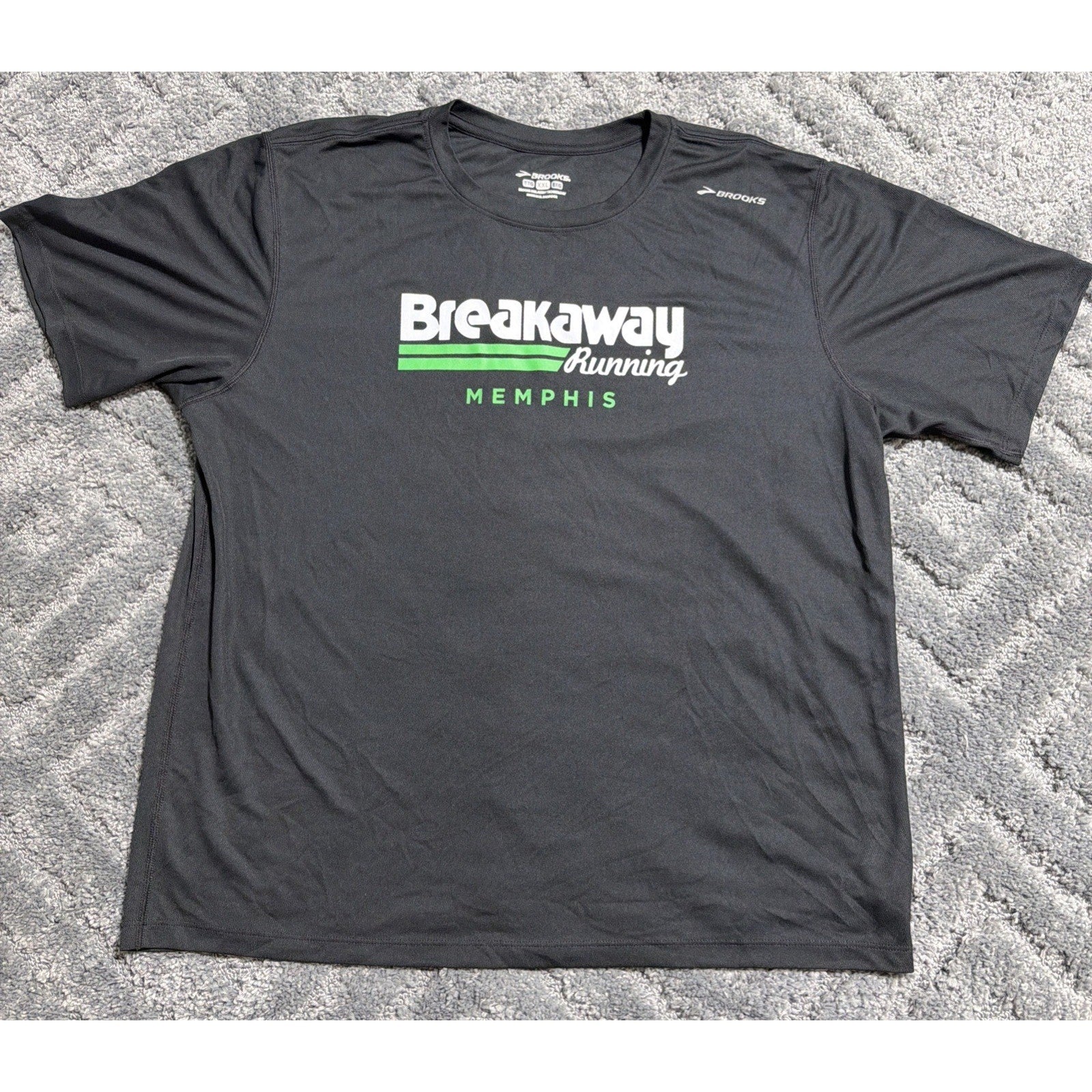 Brooks Dri Layer Men's Performance Running Tee Black XXL Memphis Breakaway Run