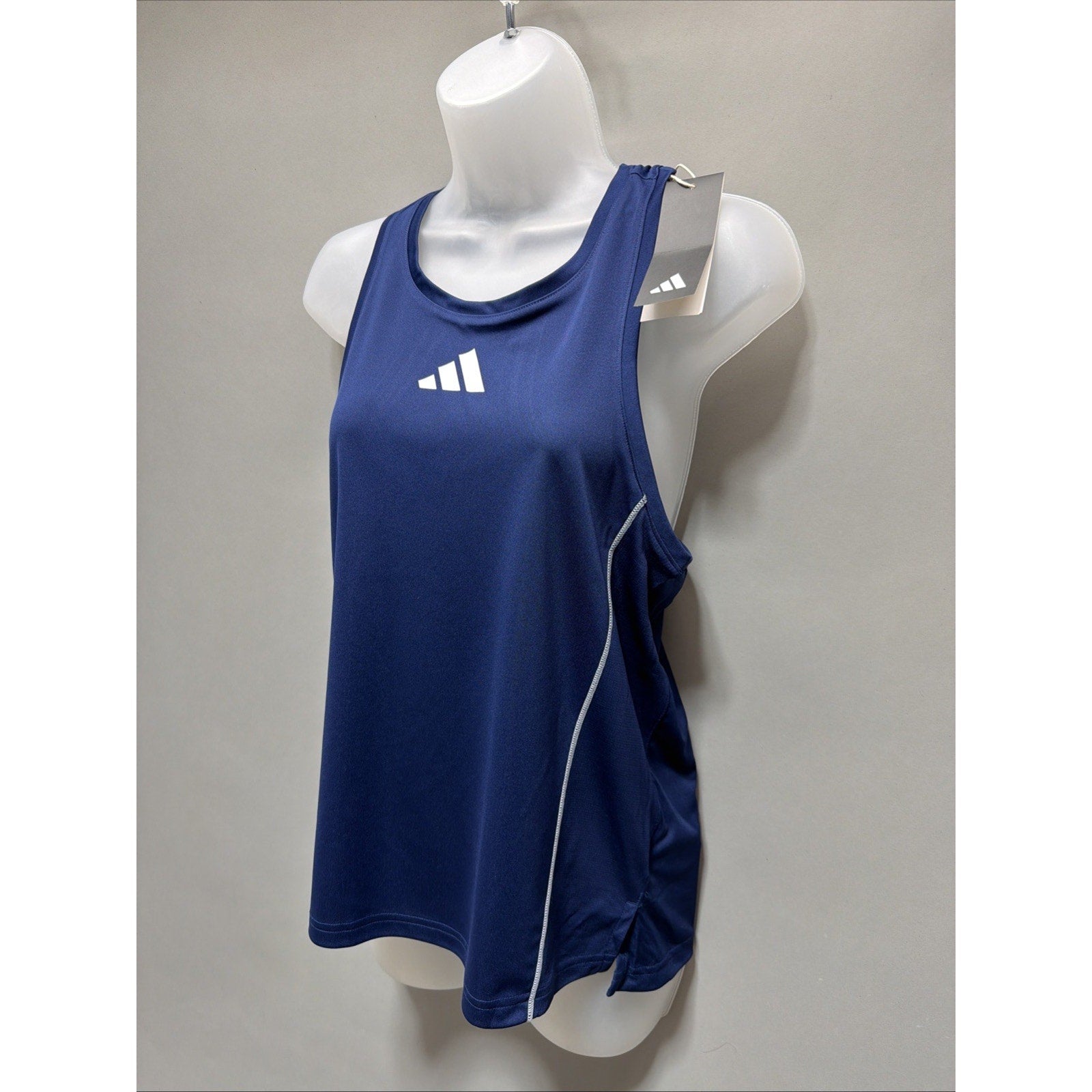 New Adidas Utility Singlet Womens Blue Running Racerback Tank Top Gym Athletic