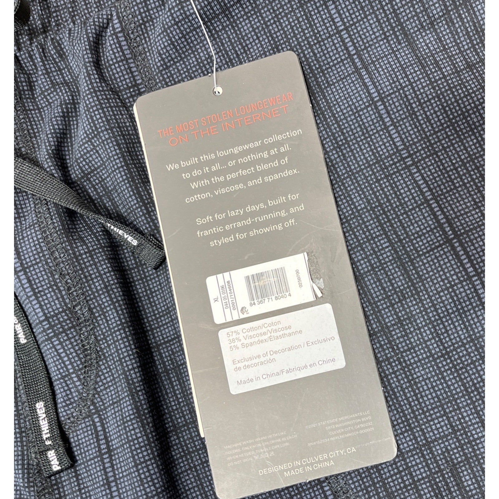 NEW Pair of Thieves Men s Super Soft Lounge Pajama Pants Size XL