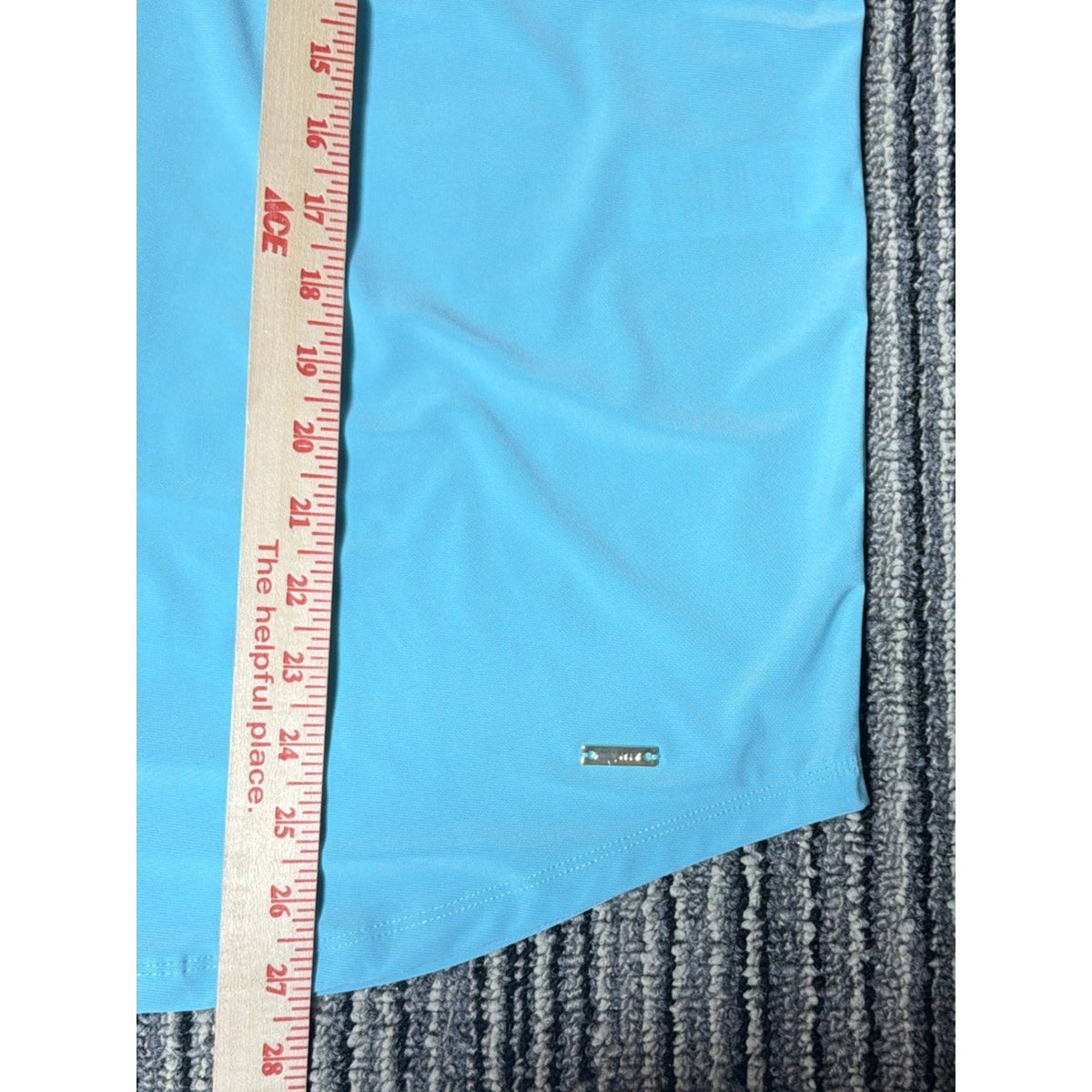 Jones New York Women Top Plus Size 1X Aqua Short Sleeve V Neck Blouse NWT
