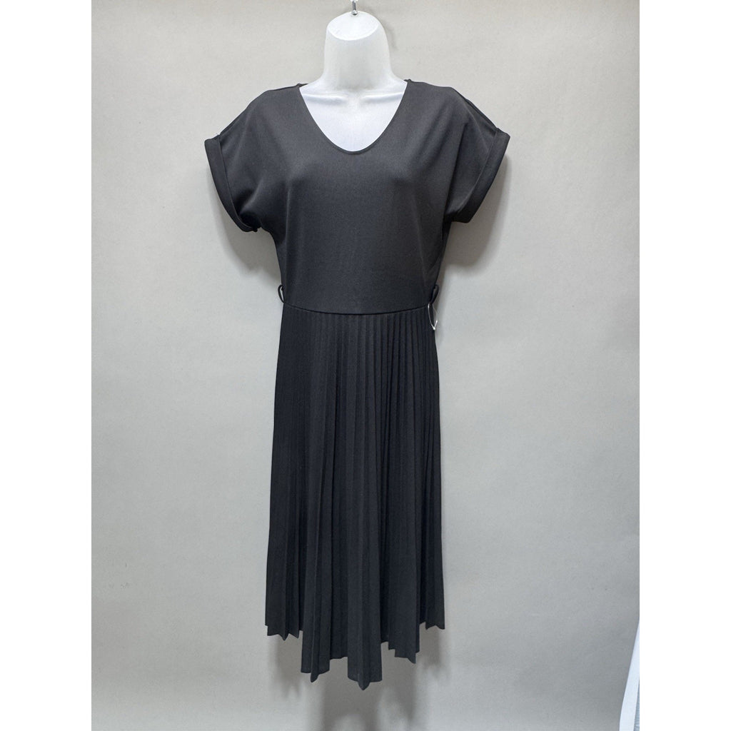 Elizabeth And Nicole Black Pleated Dress New Without Belt Women’s Size PM
