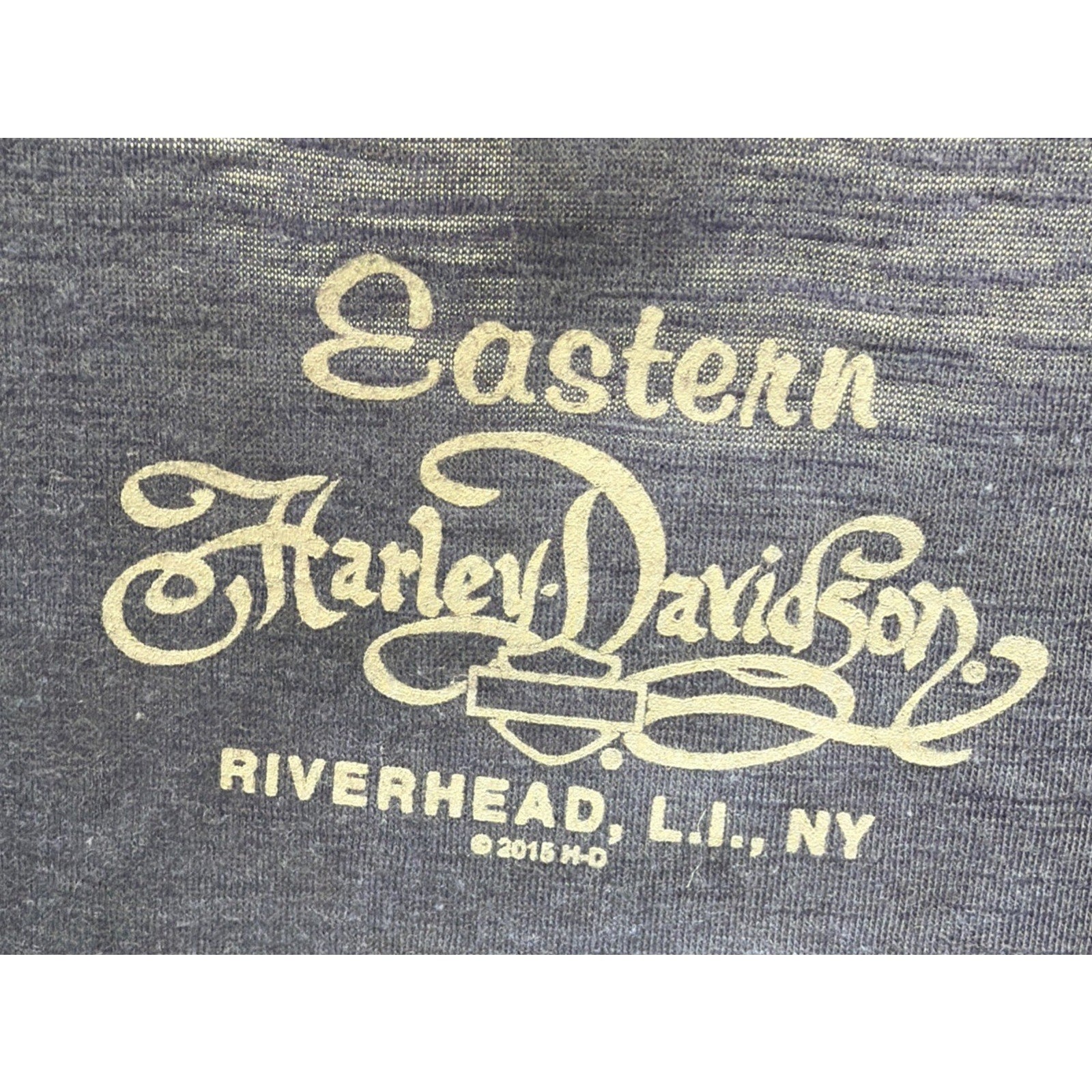 Harley Davidson T Shirt Women's M Blue Long Sleeve Back Graphic Made In USA