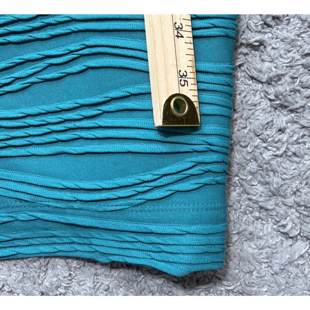 London Times Aqua Textured Sheath Dress Women’s 14 Sleeveless Career Party NWT