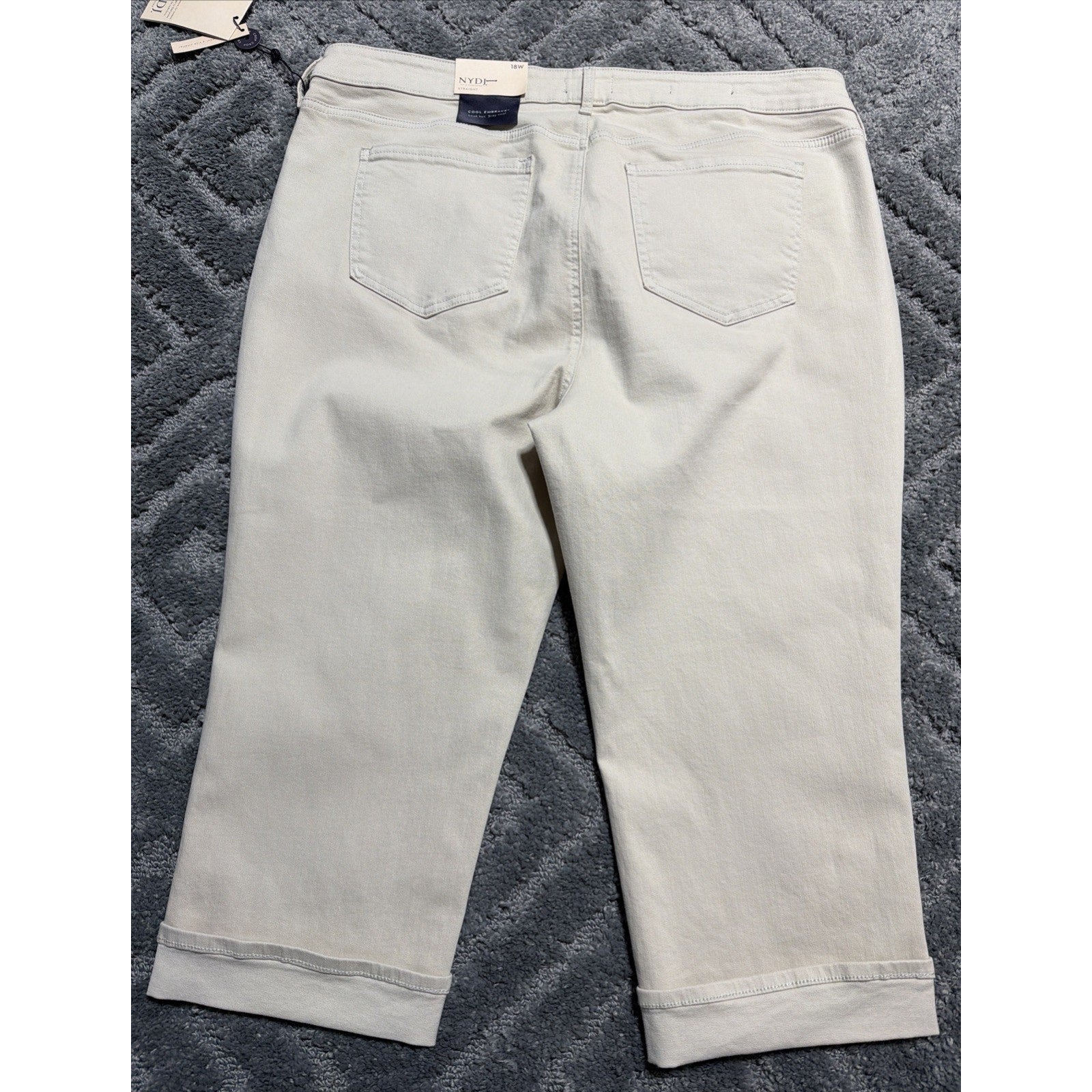 NYDJ Marilyn Straight Crop Jeans , 18W , Feather