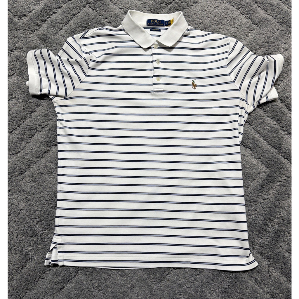 Polo Ralph Lauren Classic Fit Soft Cotton Polo Shirt, White, Size Small