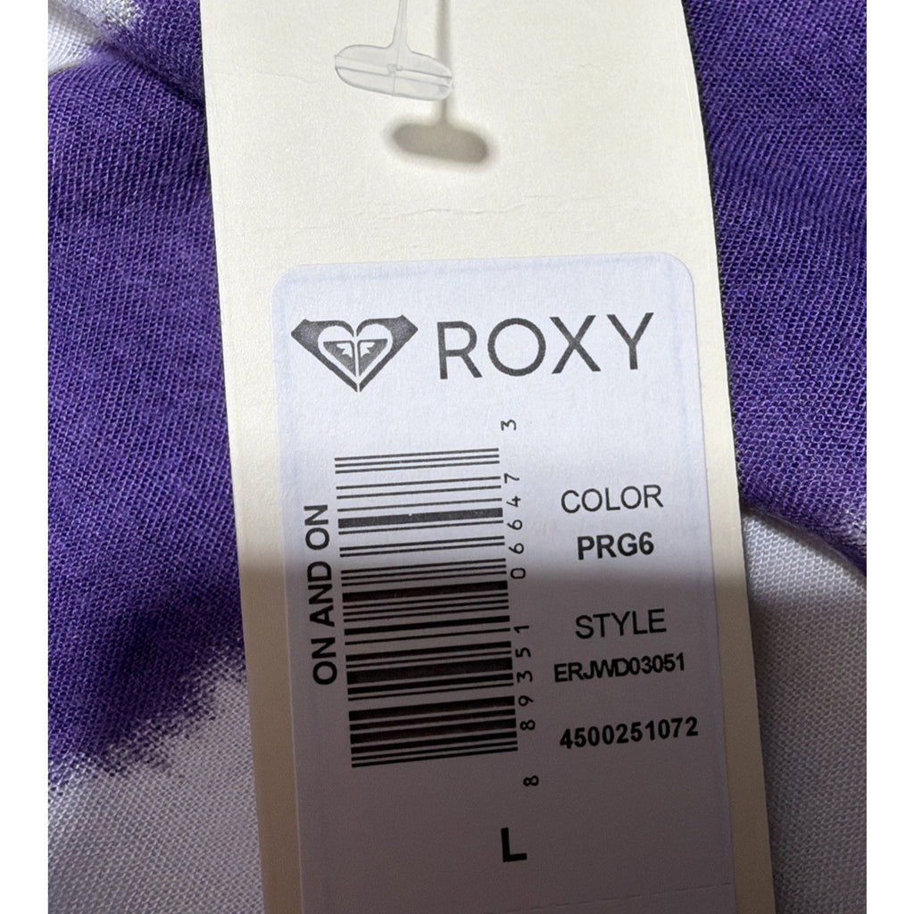 Roxy Mini Dress Women's L White Purple Aztec Boho Beach Flowy Tank NWT