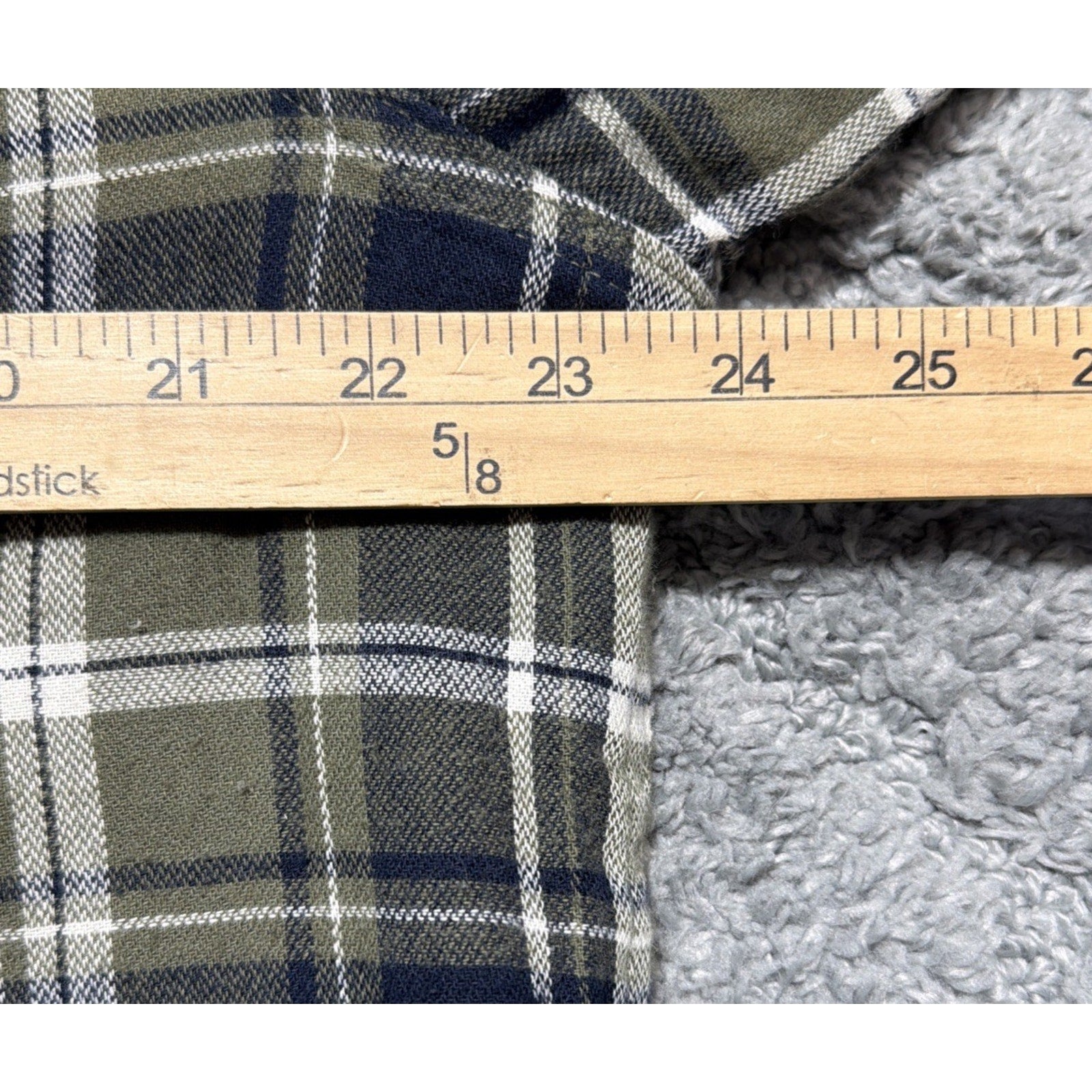 Mens Rugged Point Authentic Green Plaid Fleece Sherpa Button Up Shacket L NWT