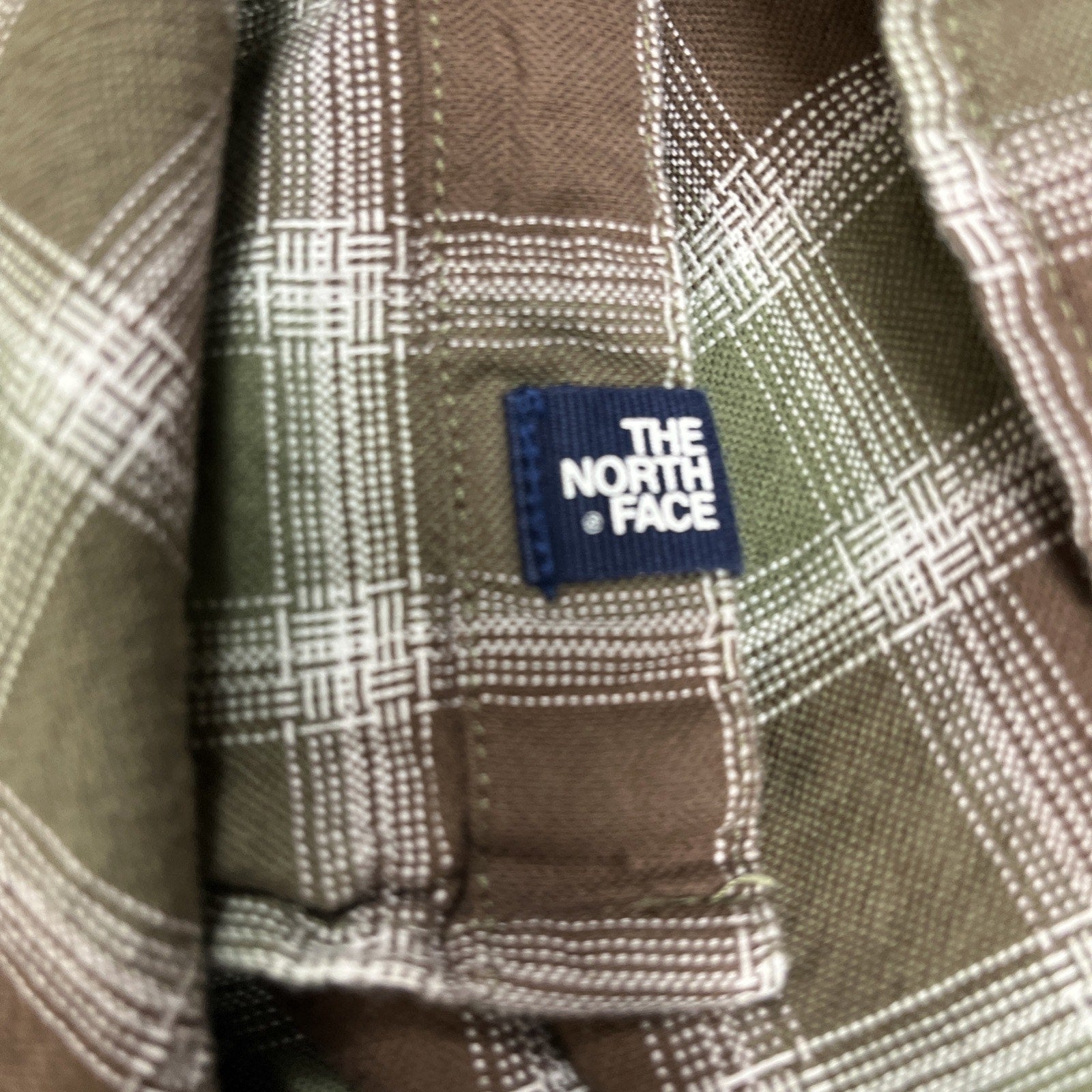 The North Face Men's M Medium Green Brown Plaid Check Button Front Shirt