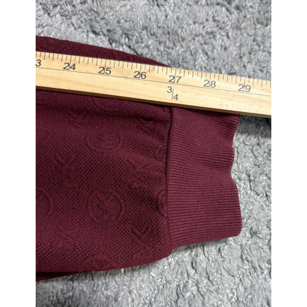 Michael Kors Men's Textured All Over Logo Jogger Pants Dark Brandy XL
