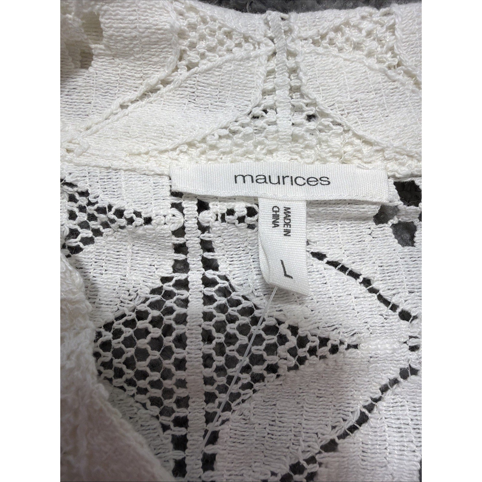 Maurices ALL LACE Embroidered White Lace Cardigan Size Large New