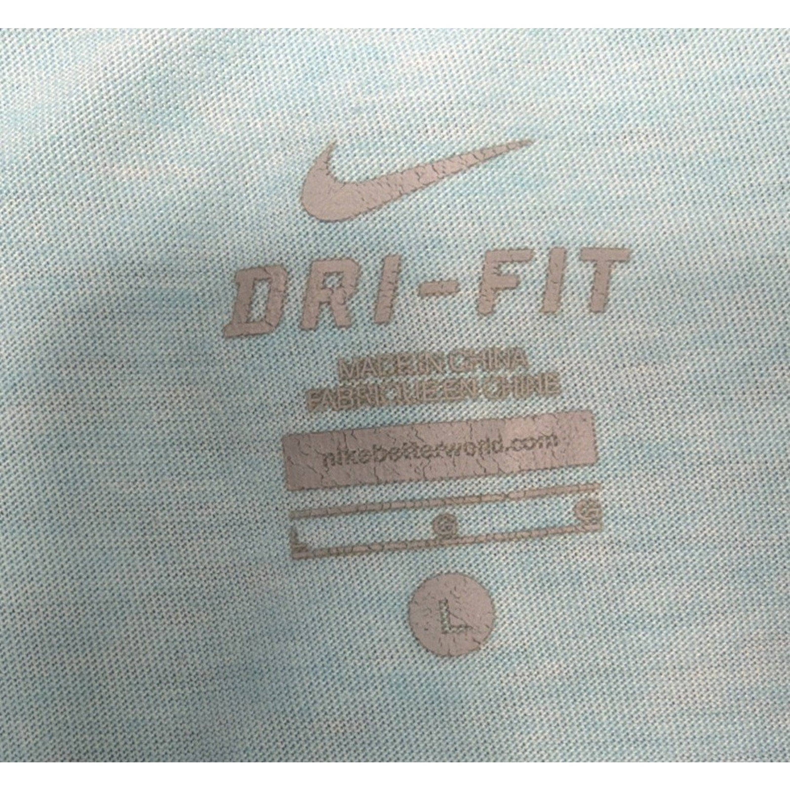 Nike Girls Dri-Fit Long Length S/S Top With Ruching Aqua Blue Size L
