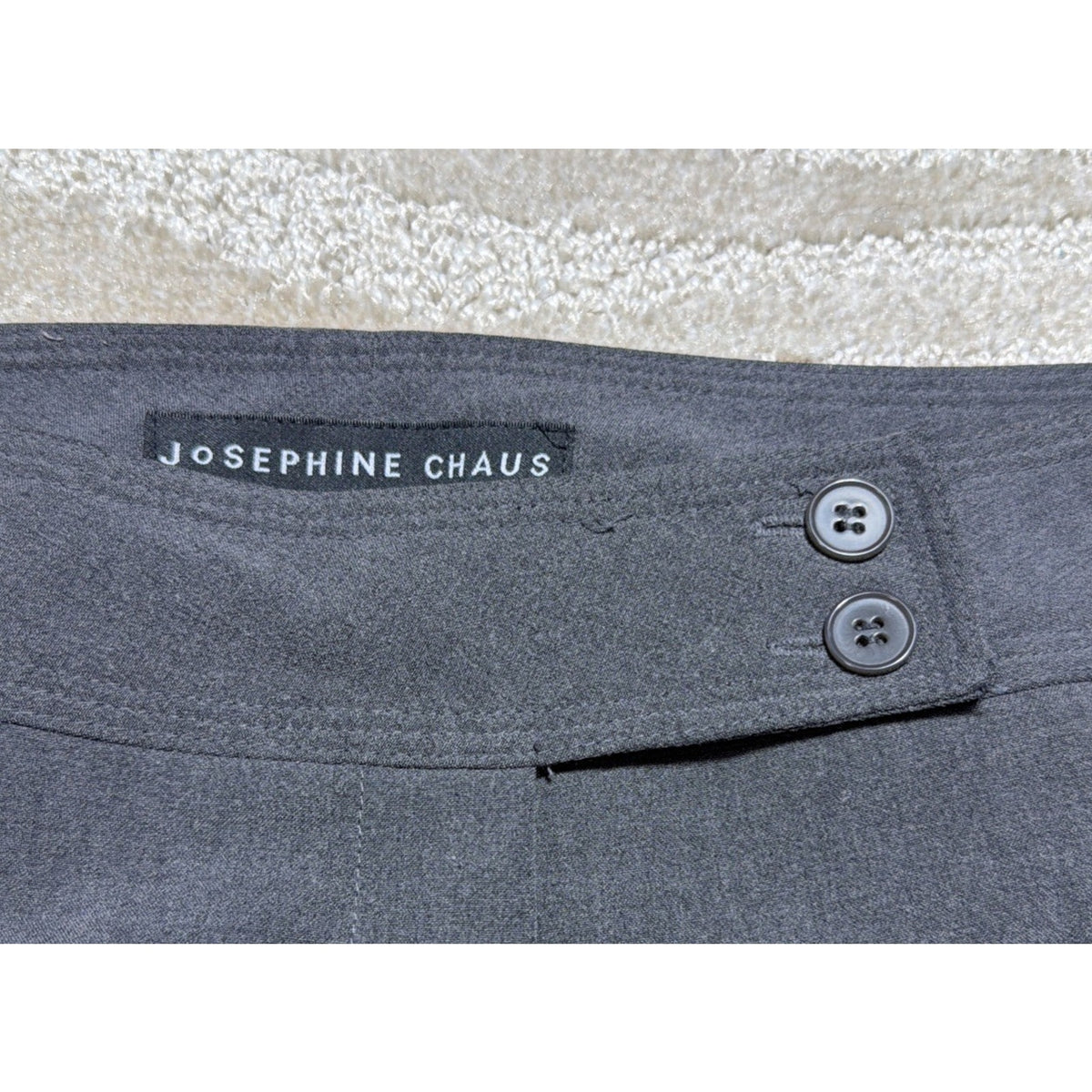 Josephine Chaus Pants Women’s 10 Gray HR Straight Leg Flat Front Office Career