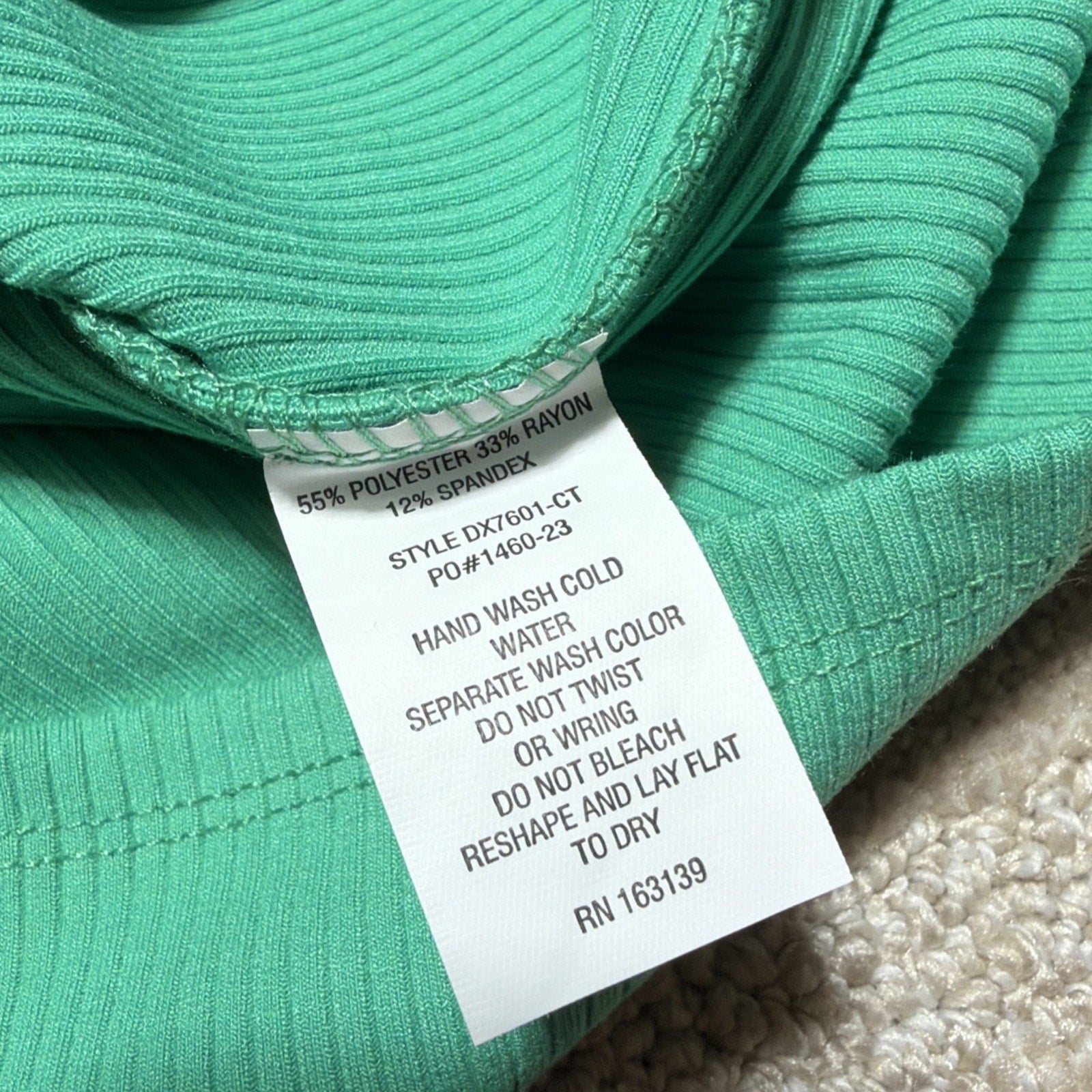 Popular 21 Green Ribbed Knit V Neck Sleeveless Bodycon Mini Dress M Stretch New
