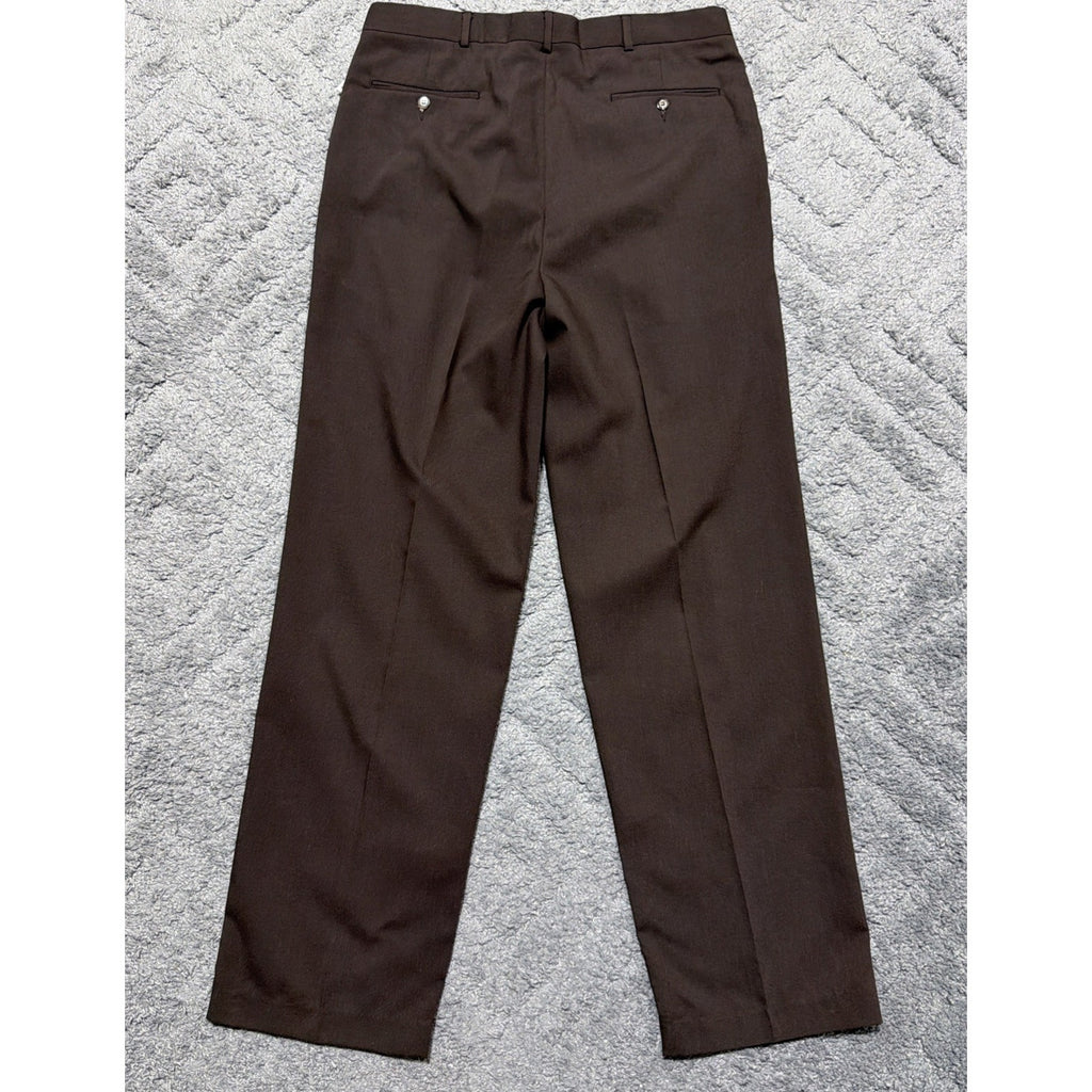 Roundtree & Yorke Wool Blend Pants Men 36x34 Brown Classic Ultimate Comfort NEW