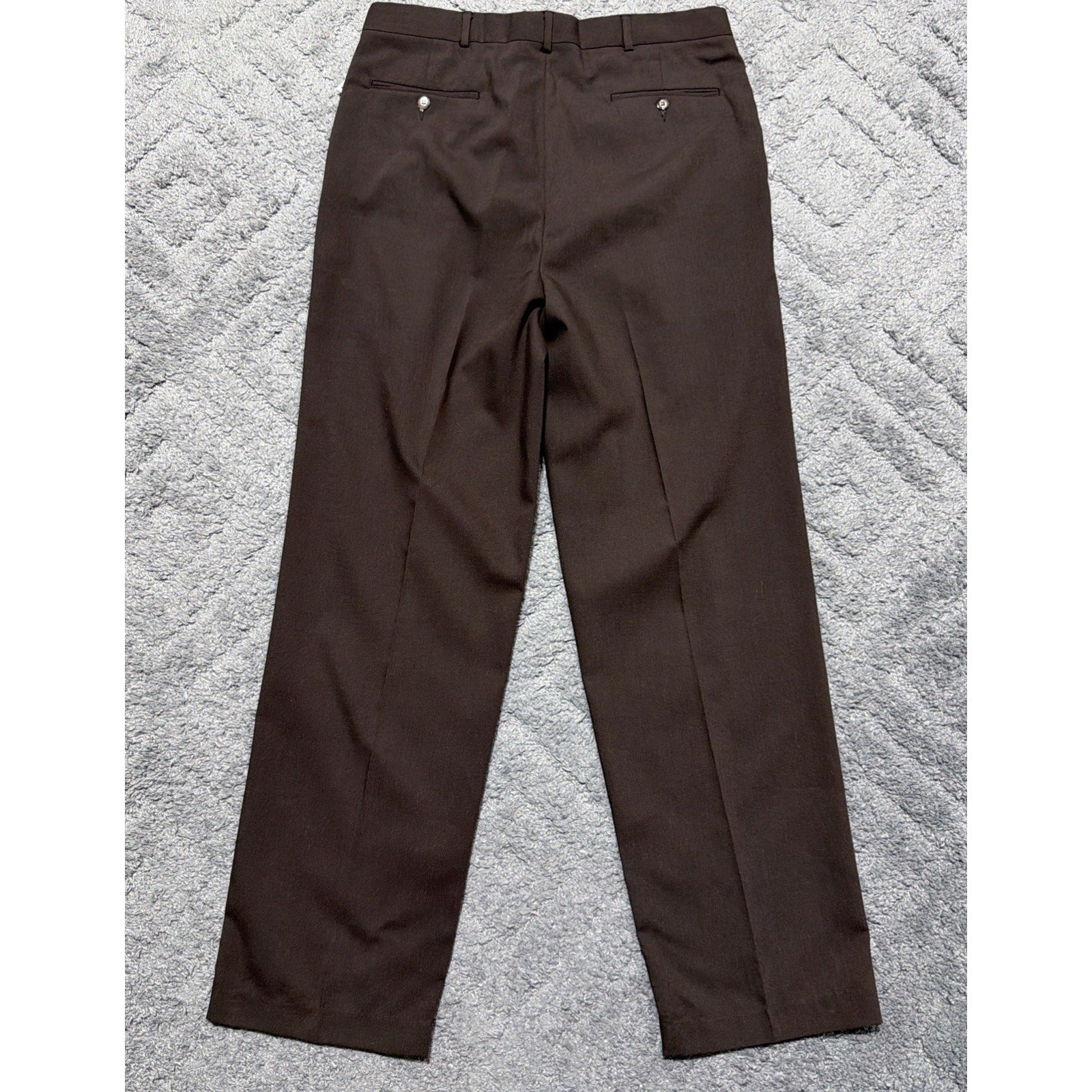 Roundtree & Yorke Wool Blend Pants Men 36x34 Brown Classic Ultimate Comfort NEW