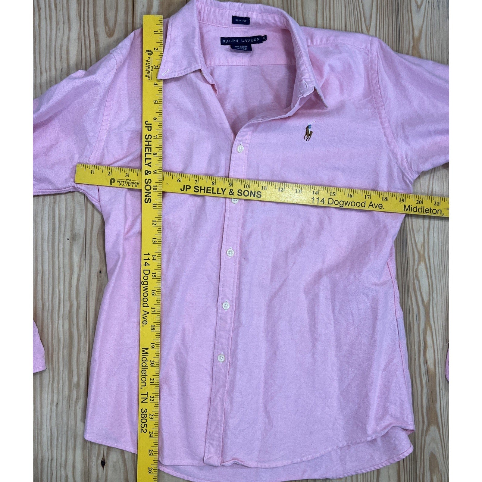 Men's Polo Ralph Lauren Slim Fit Oxford Shirt Pink Size 12/XS