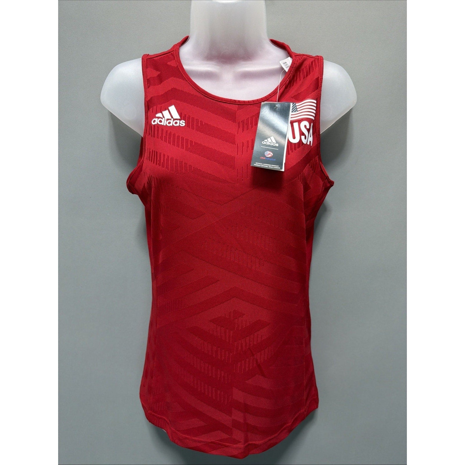 Adidas Womens S Red Official USA Volleyball Jersey Primeblue Tank Top New
