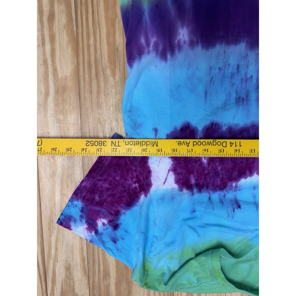 Goodfellow T Shirt Women’s XL Blue Purple Green Tie Dye Short Sleeve Adult