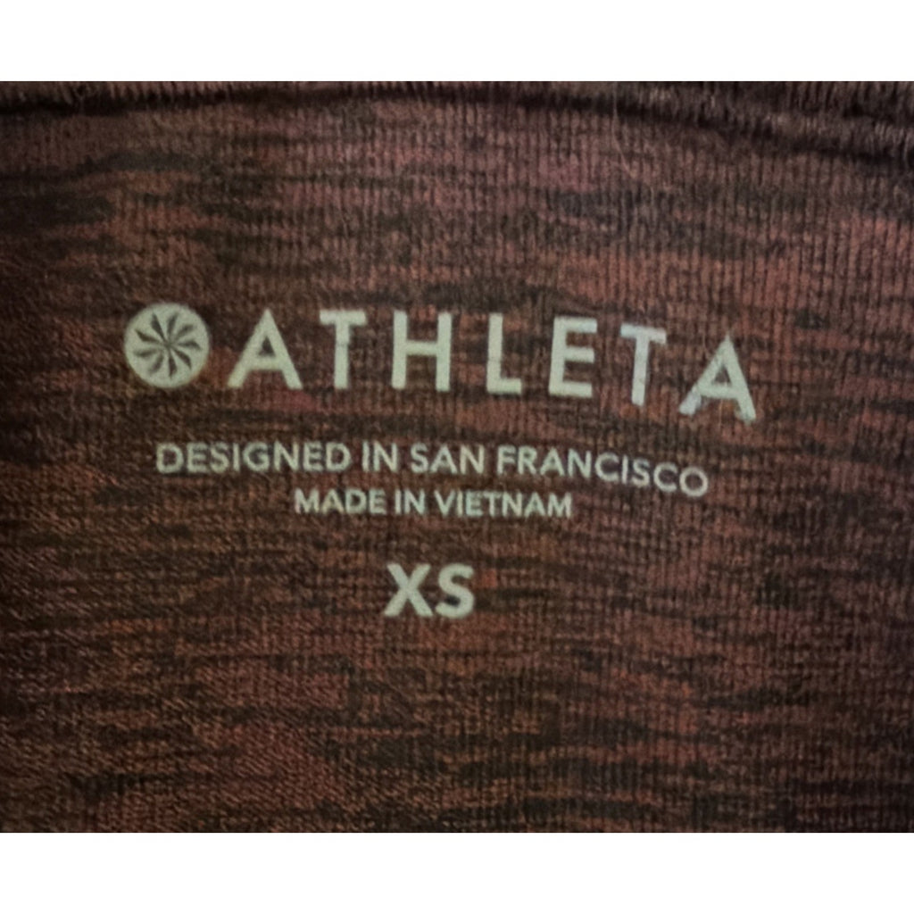 Athleta Uptempo Hoodie Sweatshirt Burgundy Red Stretch XS Sport Gym Run