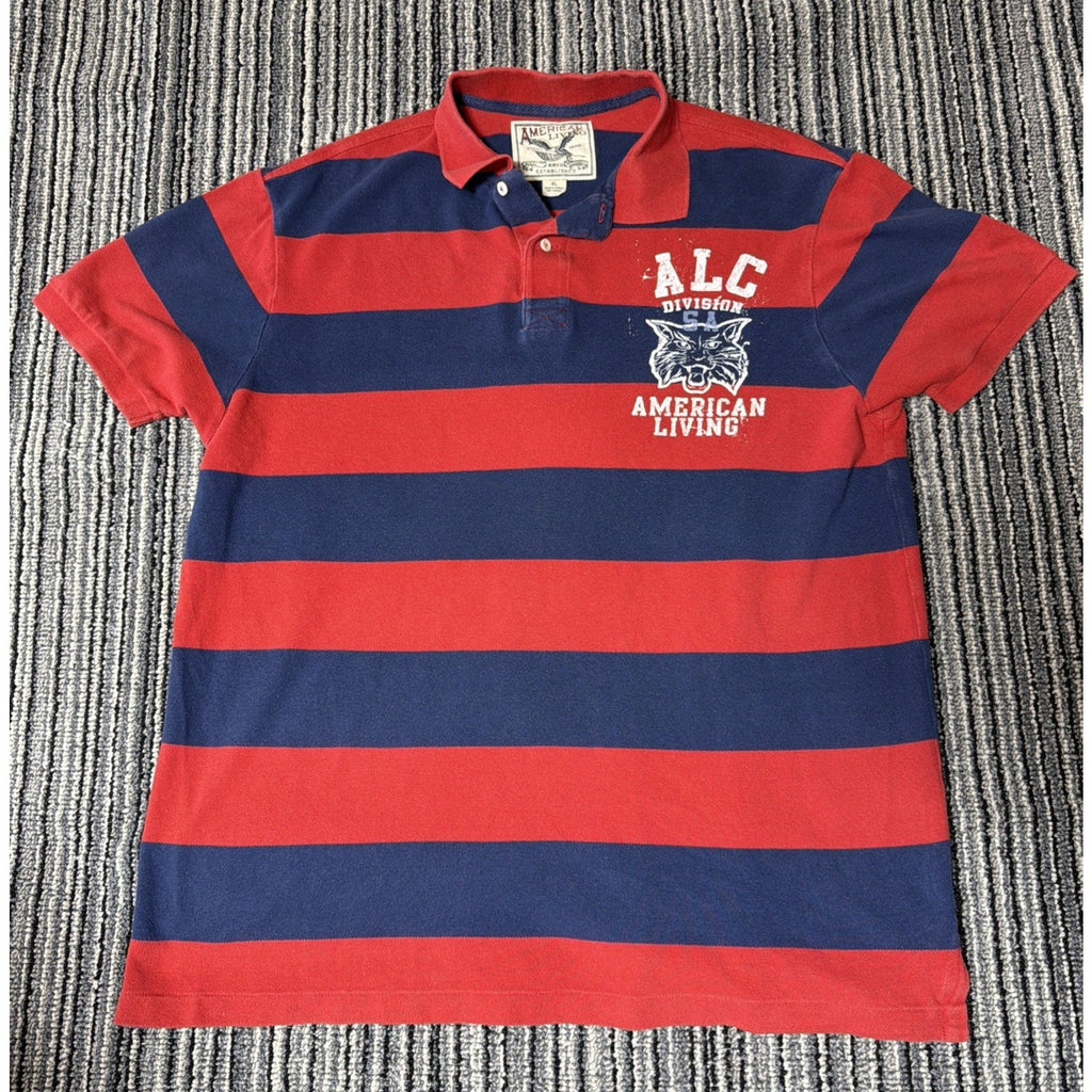 Y2K VTG Ralph Lauren American Living Rugby Polo Shirt Striped Preppy XL
