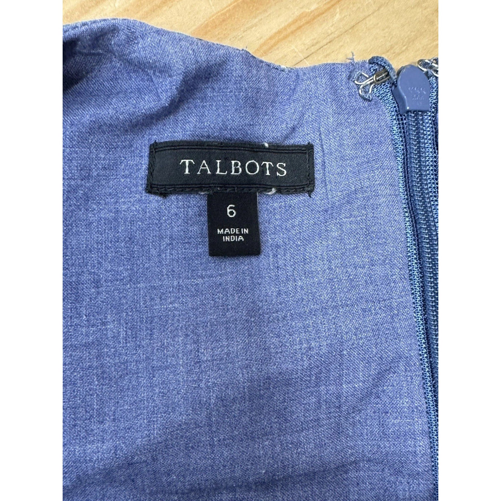 Talbots Blue Patchwork Madras Dress Pockets Sleeveless 100% Cotton Women’s 6
