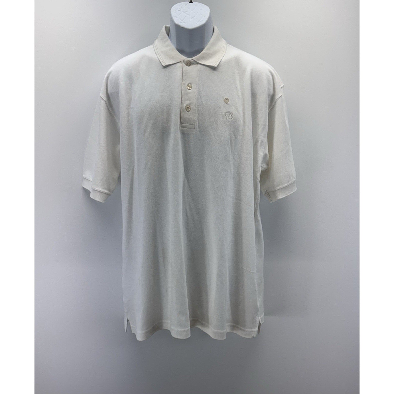Geoffrey Beene Mens Short Sleeve Polo Shirt L New With Tags NWT Collared Cotton