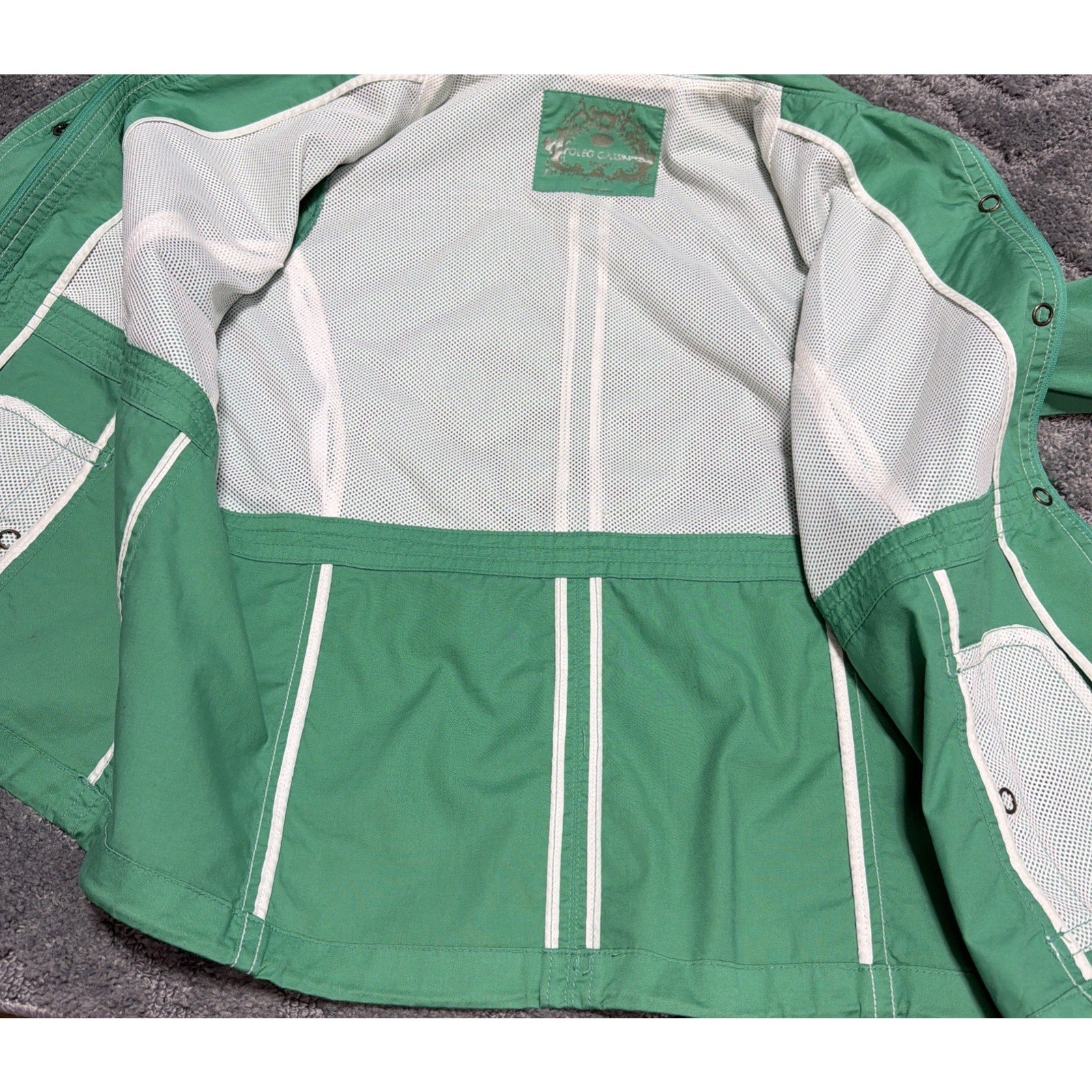 Oleg Cassini Sport Vintage Green Snap-Button Jacket Women's Size Large