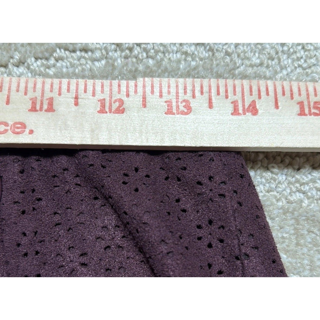 Express Burgundy Wine Purple Red Laser Cut Floral Flare Zip Up Mini Skirt Size 4