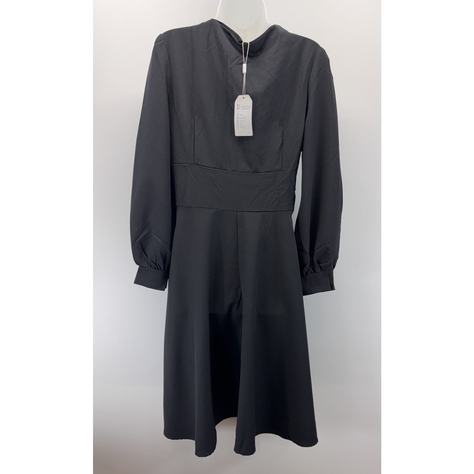 IDOPIP V-Neck Tea Dress in Black Size XL Fitted Dress NWT