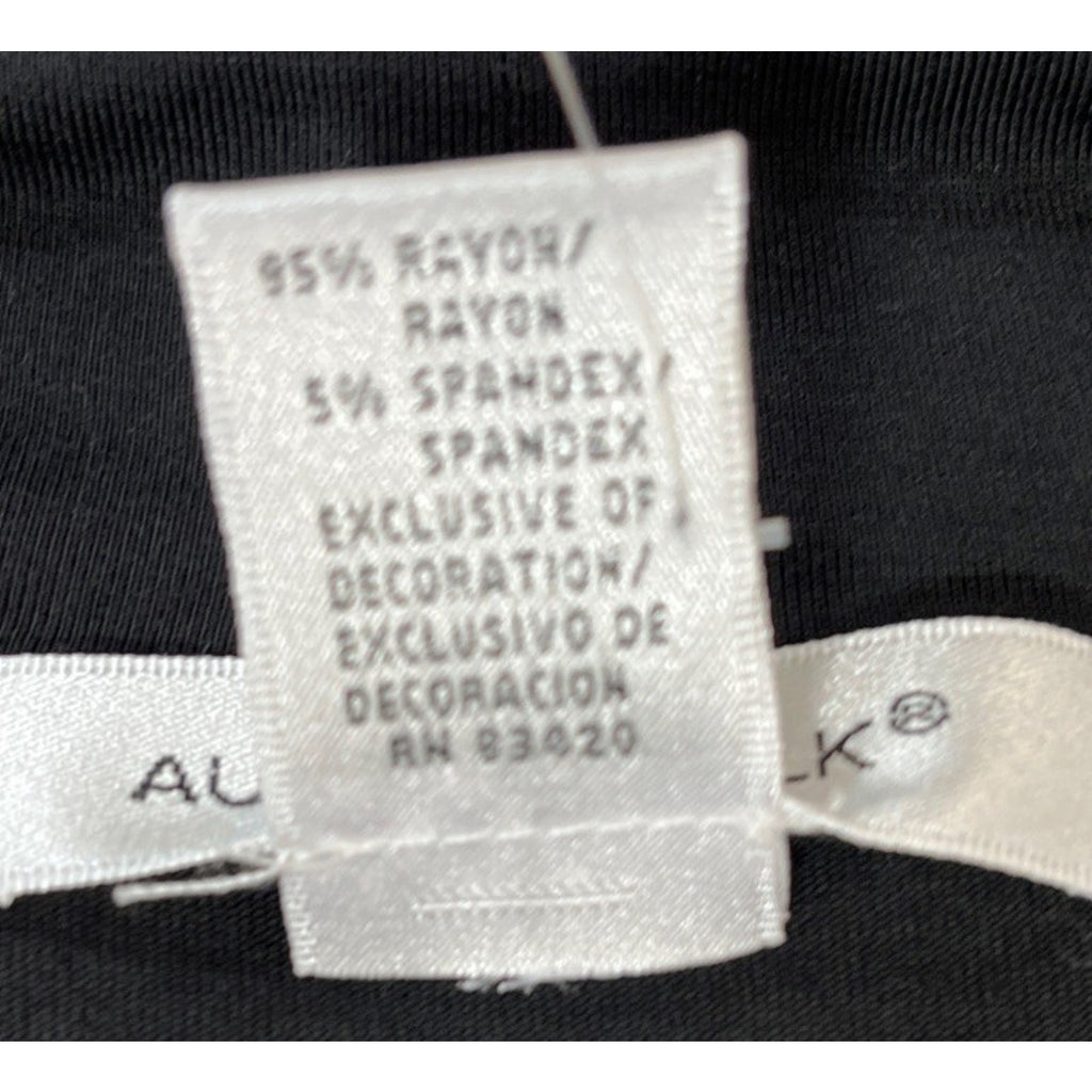 NWT August Silk Top Black Sequin Pullover Round Neck Short Sleeve Size S